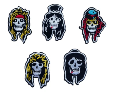 UB GUNS N ROSES - AXL, SLASH, DUFF, IZZY, ADLER - Embroidered Iron On/Sew-On Patch