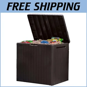 Stylish 30 Gallon Outdoor Storage Box & Seating Solution for Garden or Pool Area - Picture 1 of 11