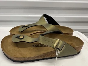 Birkenstock Damen Sandalen Gizeh Icy Metallic Stone Gold Größe 40 9 Damen Neu! - Bild 1 von 10