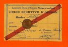 Ousson-Sur-Loire (45) Union Sportive / Carte De Membre 1947