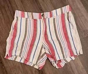 Old Navy Womens Shorts 4 Everyday Shorts Mid-rise Multi Stripe Lightweight Beach - Picture 1 of 7