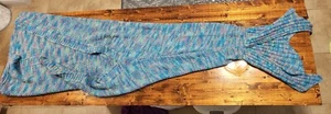 BRAND NEW, AQUA COLORES Knitted Mermaid Tail,  Blanket - Picture 1 of 1