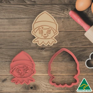 Elf Face Cookie Cutter and Embosser Stamp - Picture 1 of 2