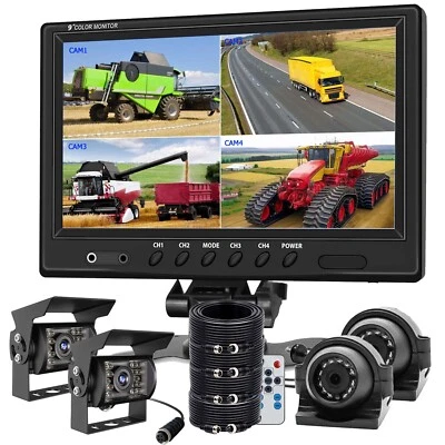 9" Split Monitor Rear View Backup Camera For Truck Caravan Reversing Rear View - Image 1 of 4