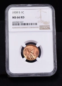 1939-S Lincoln Wheat Cent - NGC MS66RD (49468-K) - Picture 1 of 8