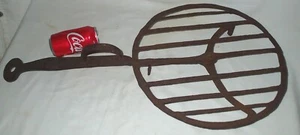 ANTIQUE PRIMITIVE HOME FIREPLACE HEARTH HAND WROUGHT IRON TRIVET GRILL TOASTER - Picture 1 of 17