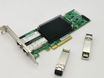 HP NC552SFP DUAL PORT 10Gb SFP+ SERVER ADAPTER PCI-e OCE11102 615406-001 W/SFP - Image 1 of 4