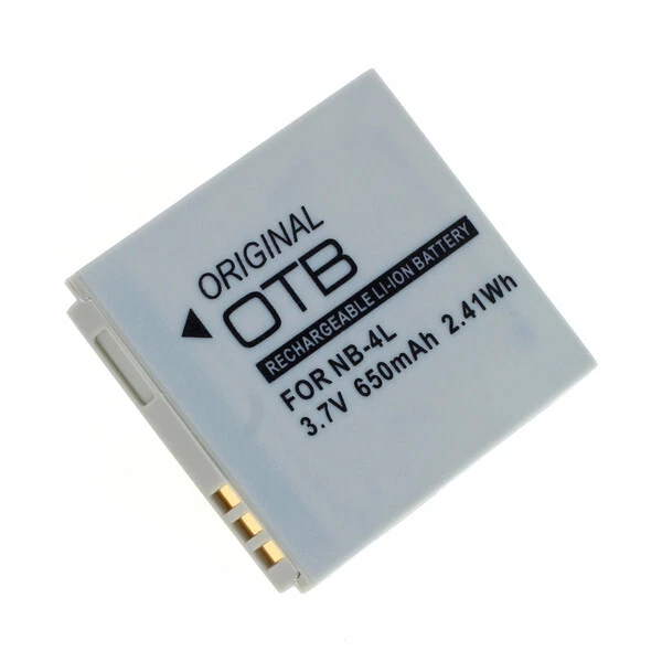 Akku für Canon NB-4L 650mAh CANON Digital Ixus 30 40 50 55 60 65 70 75 80 - Bild 1 von 3