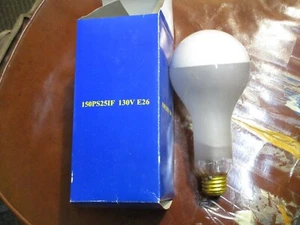 NEW Silver Bowl Frosted 150 Watt Medium Edison Base Light Bulb 120V 150PS25IF - Picture 1 of 3