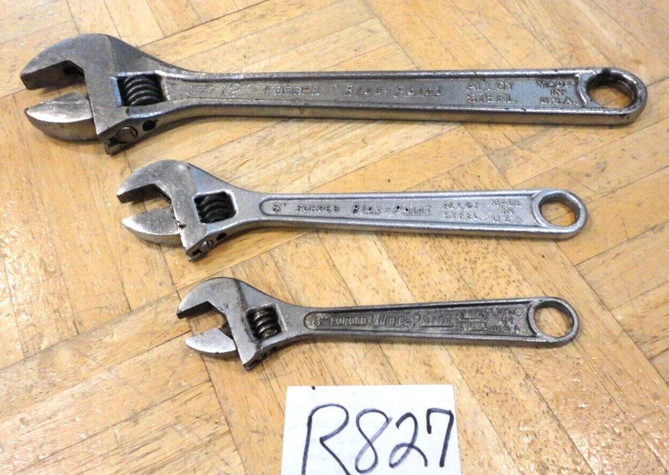 HERRAMIENTAS DE PUNTO AZUL 3 PIEZAS LLAVES DE MEDIA LUNA AJUSTABLES 6, 8, 12 PULGADAS Foto 1 de 4