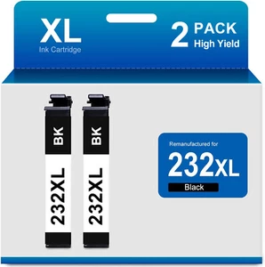 2x 232 Cartucho Tinta Negro Repuesto para Epson 232XL WorkForce WF-2950 XP-4200 - Imagen 1 de 7