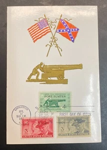Tarjeta de presentación del centenario de la Guerra Civil 1961 1861-1961, edición del primer día - Imagen 1 de 3