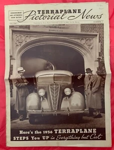 1936 Terraplane "PICTORIAL NEWS" Original Car Brochure / Catalog - Imagen 1 de 5