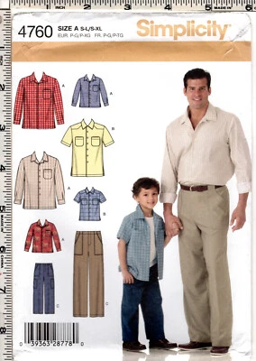 "Boys' and Men's Pants and Shirt" ©2004 Simplicity Sewing Pattern # 4760 UNCUT - Image 1 of 4