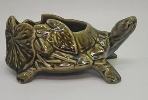 Vintage McCoy Green TURTLE PLANTER MCM - Picture 1 of 10