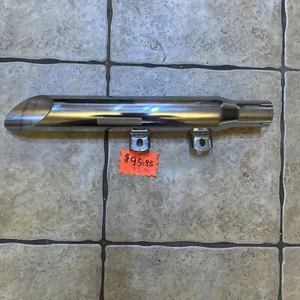 harley single performance muffler softail true dual flh fxe fxr slip on exhaust - Picture 1 of 5