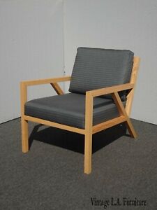 Mid Century Danish Style Blue Gray Accent Chair Contemporary Modern