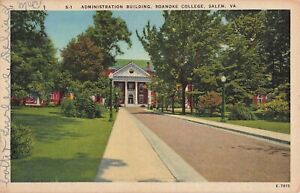 Salem, Virginia Postcard Roanoke College Administration Building  PM 1950    P6