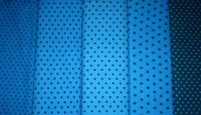 Jersey Sterne petrol blau türkis  2 farbig Baumwolljersey Meterware Stoff Punkte - Bild 1 von 2