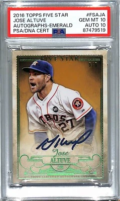 2016 Topps Five Star JOSE ALTUVE Signed Card PSA 10 Auto Graded PSA/DNA 10 Slab - Image 1 of 3