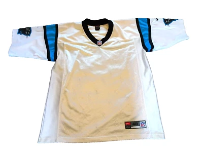 Camiseta deportiva vintage Nike Carolina Panthers años 90 emitida por la NFL adulto talla 48 ¡en blanco! Raro Foto 1 de 4
