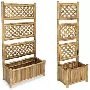 More details for garden planter with trellis patio raised bed flower climbing bamboo vidaxl