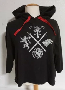 HBO Game of Thrones Logo Pullover schwarz Hoodie Damen mittellang w4 - Bild 1 von 2