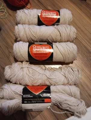 3-Skeins 复古 Coats & Clark’s Red Heart Worsted 122 Bisquit 4 Ply 3 盎司 + 3.8 盎司 — 第 1/4 张图片