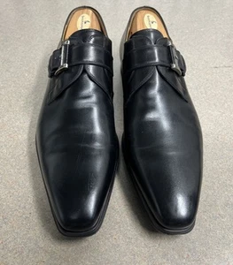 Magnanni Single Monk strap Mens Dress Shoes Leather Size 11 M Black - Picture 1 of 10