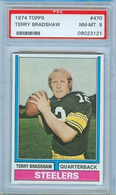 🔥 1974 Topps #470 Terry Bradshaw PSA 8 – Steelers HOF QB – Vintage Classic 🏆 - Image 1 of 2
