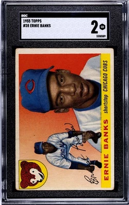 1955 Topps - Ernie Banks #28 SGC 2 Foto 1 de 2