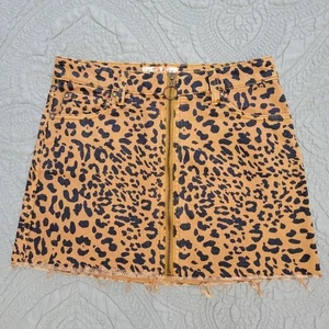 Minigonna 3/$30 We the Free Zip It Up 25 stampa animalier cerniera davanti denim - Foto 1 di 10
