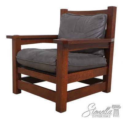 70747: Sillón de cuero STICKLEY Mission Oak Eastwood Foto 1 de 4