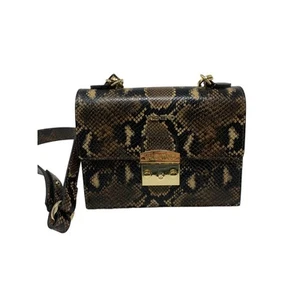 Mario Valentino Spa Etienne Snakeskin Embossed Leather Bag - Picture 1 of 11
