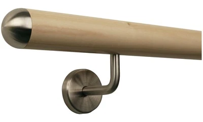 Ahorn Handlauf Geländer Set Bausatz Ø42mm Edelstahlhalter Stütze Treppe Wand  - Bild 1 von 4