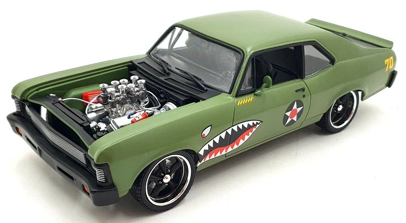 GMP 1/18 Scale Diecast 18957-B - 1970 Chevrolet Nova Warhawk - Green - Image 1 of 4