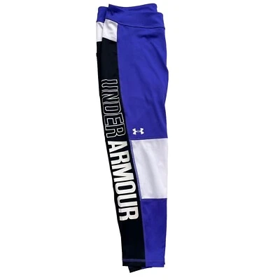 Under Armour Girls YXL Constellation Purple White Heat Gear Fitted Crop Leggings - Image 1 of 4