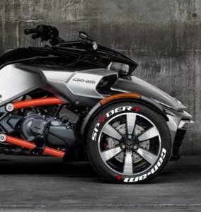 Can-Am SPYDER Tire Lettering PERMANENT Stickers MOTORCYCLE SET 1.00" 3 Tires - Picture 1 of 4