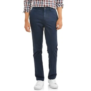 Pantalones chinos ajustados George para hombre pierna recta azul cala talla 34 x 30 - Imagen 1 de 16