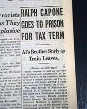 Best Ralph Bottles Capone Gangster Starts 3 Yrs. Prison 1932 Chicago Newspaper
