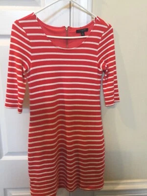 Banana Republic женщины XS Shift платье, красный и белый полоски, отличном состоянии - Изображение 1 из 4