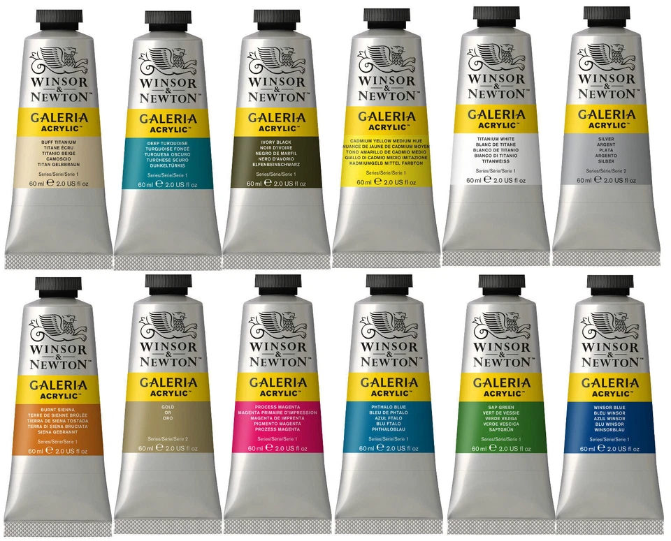 Winsor & Newton Galeria Acrylic Paint 60ml Tube - All Colours Available - Image 1 of 1