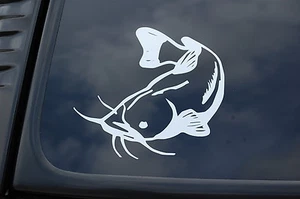 Catfish Fishing Sticker Vinyl Cut Out Decal Rod Reel Truck Window Boat Car V278 - Picture 1 of 1