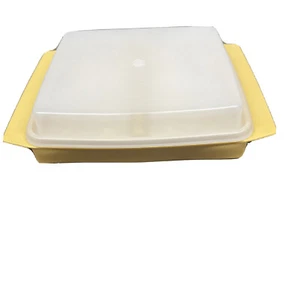 Vintage Harvest Gold Tupperware Deviled Egg Tray Keeper Carrier Container 723-2 - Picture 1 of 6