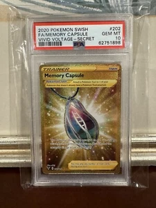 PSA 10 MEMORY CAPSULE 202/185 - SWSH VIVID VOLTAGE FULL ART SECRET - GEM MINT - Picture 1 of 2