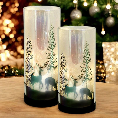 2 x LED Xmas Lights Christmas Table Lamps Frosted Luxa Sparklers USB or Battery