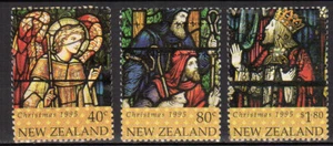 Nouvelle-Zélande 1995 Christmas détails de vitraux 3 timbres oblitérés /TE3533 - Imagen 1 de 1