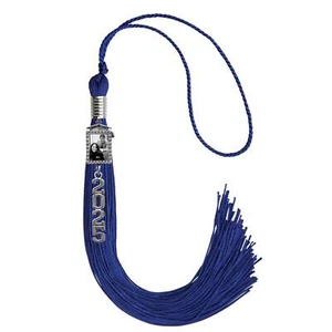 Endea Graduation Royal Blue Tassel with Photo Frame Charm and Stacked Date Drop - Picture 1 of 28