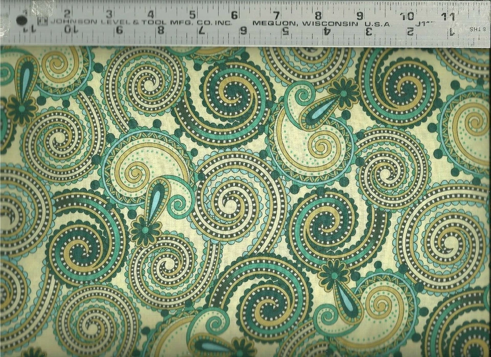 Quilting Treasures Portofino Scrolls Paisley 100% Cotton Quilt Fabric Remnant - Image 1 of 1