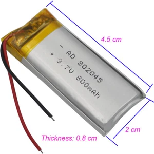 Batería Li 3.7V 800mAh 2.96Wh 802045 Lipo Para GPS LED Bluetooth Altavoz Auriculares - Imagen 1 de 6